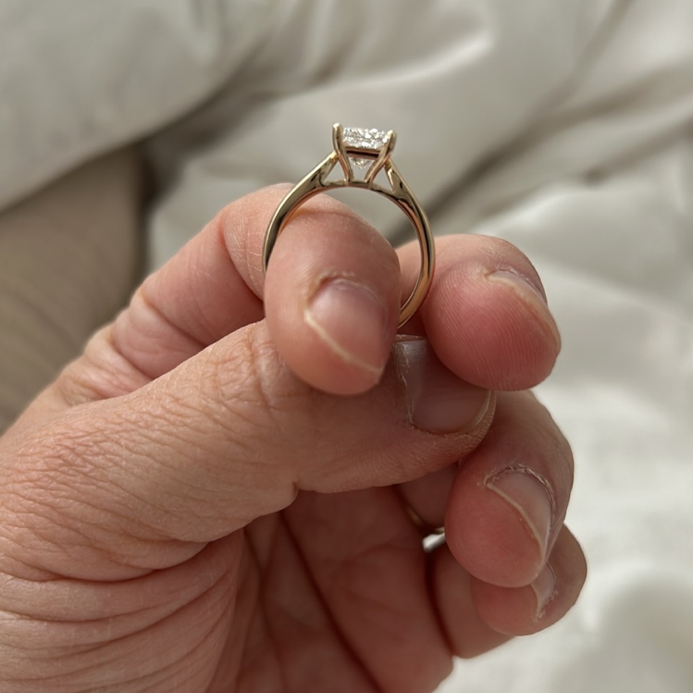 1.5 Princess cut lab diamond in 14k yellow gold, E, VS1 - Picture 5 of 11